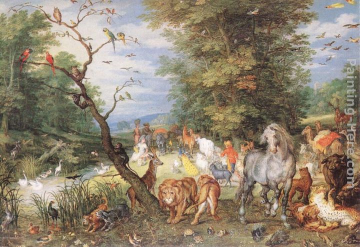 The Animals Entering the Ark painting - Jan the elder Brueghel The Animals Entering the Ark art painting